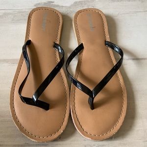Black flip flops